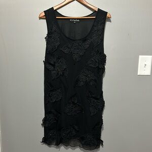 Pretty Angel, Tunic Tank Dress, Semi-Sheer, Embellished, XL, Silk Blend, EUC